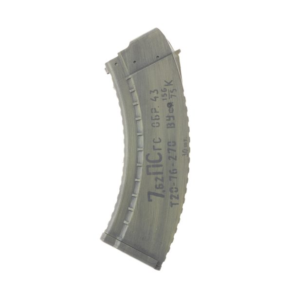 MAG47 Elite 30rd AK-47 Magazine green with black lettering saying 7.62 x 39 upright facing left