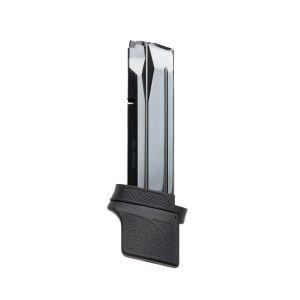 M and P 9 extended magazine with spacer for FPC upright facing left. All parts in black
